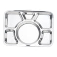 thumbnail image 2 of deevoka Compartment Plate Partition Sections Dinner Dish Stainless Steel Camping, 2 of 8