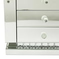 thumbnail image 6 of DecMode Mirrored 5 Drawers Silver Wooden Decorative Jewelry Box with Crystal Embellishments, 6 of 14