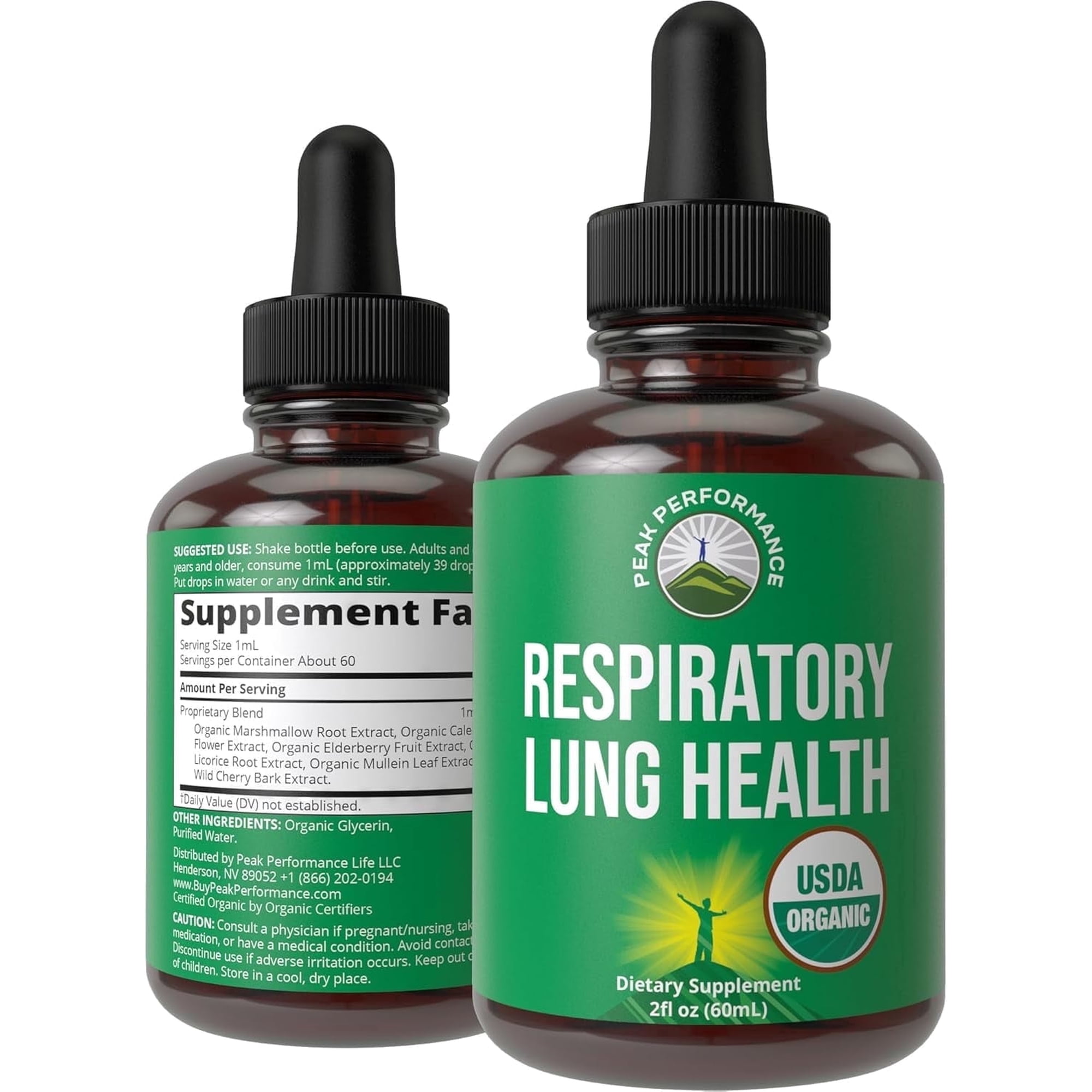 USDA Organic Lung Detox For Smokers And Non Smokers with 6 Top Ingredients. Mullein Leaf, Marshmallow Root, Calendula. Lungs Cleanse For Better Respiratory Health. Liquid Drops Tincture Supplement