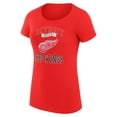 thumbnail image 2 of Women's G-III 4Her by Carl Banks Red Detroit Red Wings Super-Slim Fit Lightweight Team Logo Graphic T-Shirt, 2 of 3