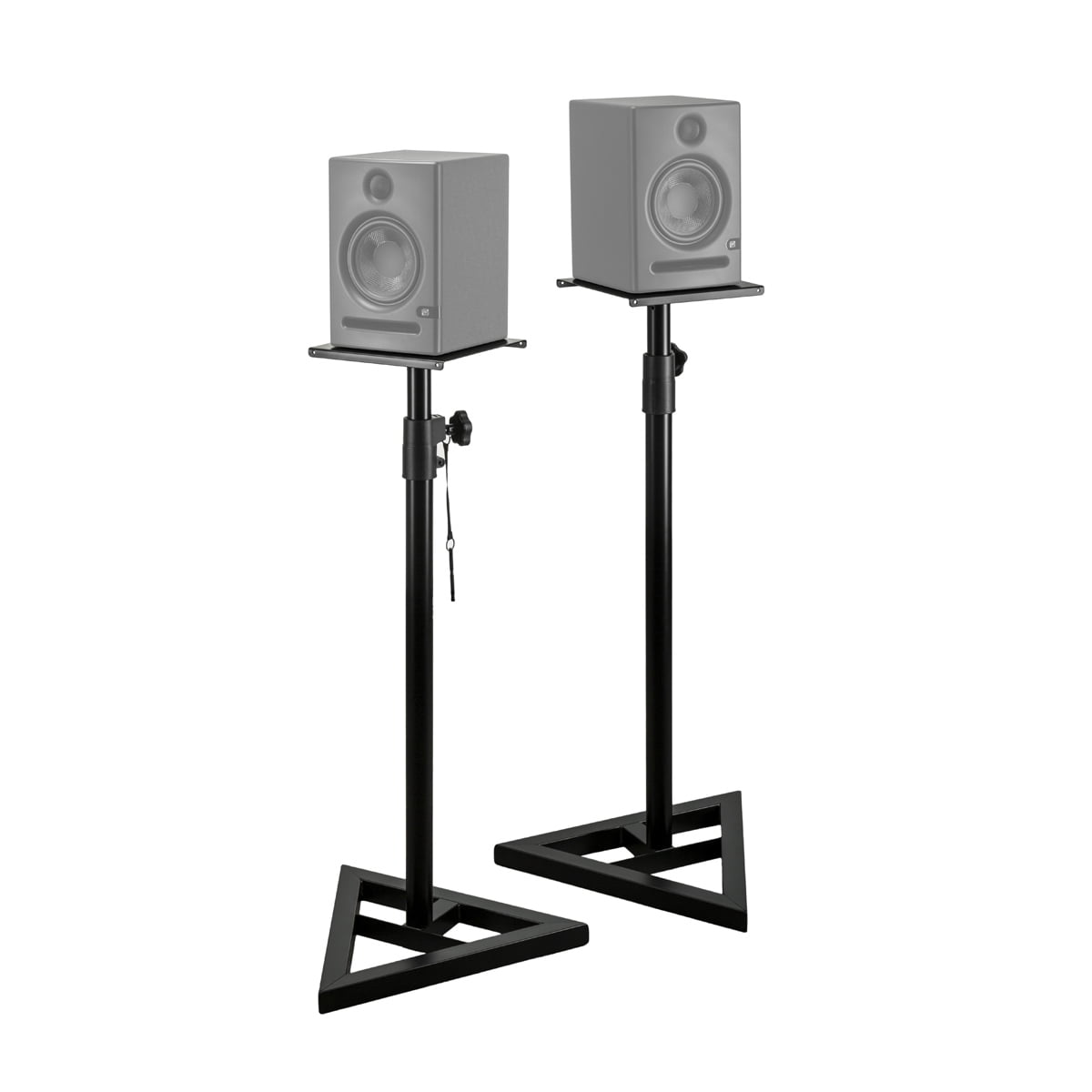 Mackie CR4.5 4.5" Creative Reference Powered Studio Monitors, Pair, Black, Bundle with 2x Studio Monitor Stand & 2x 6' Platinum Pro Interconnect Cable