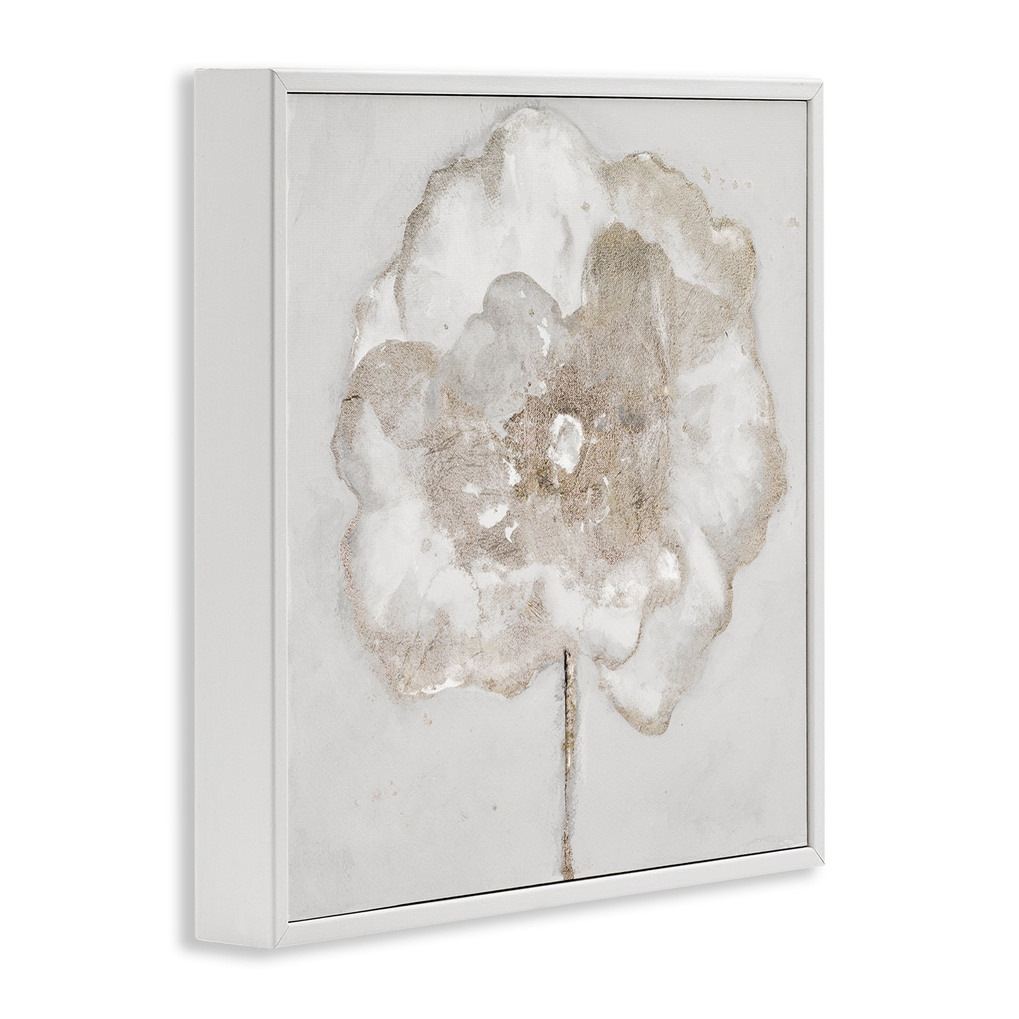 Stupell Industries Gilded Flower Blossoms Botanical & Floral Painting White Framed Art Print Wall Art, 12 x 12