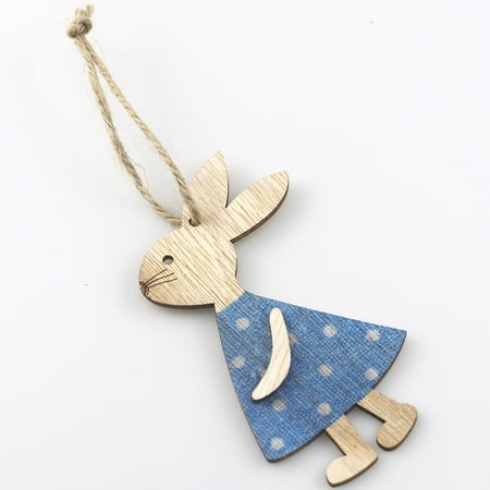 

1PC Easter Decoration Wooden Bunny Rabbit Pendant Home Decoration