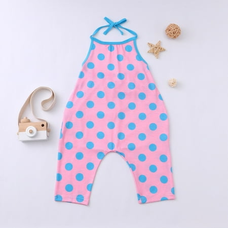 

THE WILD Children s Clothing Summer Girls print Sling Halter Jumpsuit Romper Cute