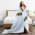 thumbnail image 5 of Adelphi University Logo Fleece Blanket, Very Soft Microfiber Flannel Blanket for Couch Warm and Cozy for All Seasons, Black, 5 of 6