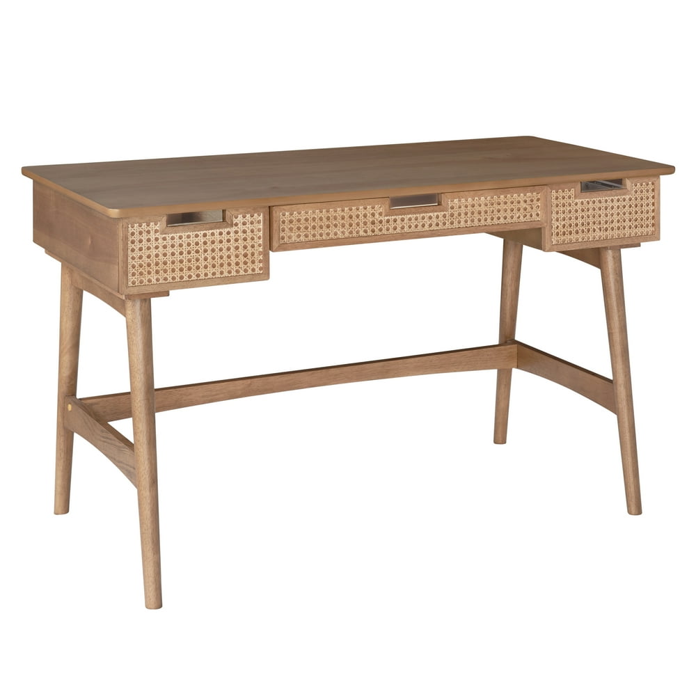 Linon Renda Rattan Desk, Natural