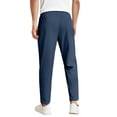 thumbnail image 6 of Dwellite Men's Casual Pants Fit Elastic Waist Drawstring Twill Pants Straight Leg Pants with Pocket Navy S, 6 of 7