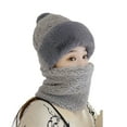 thumbnail image 6 of Grofry Women Plush Ball Decor Scarf Hat Thickened Neck Warm Windproof Hat Thick Fluffy Beanie Winter Headgear, 6 of 7