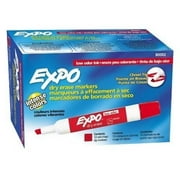 Expo Low-Odor Dry Erase Markers, Chisel Tip, 12-Pack, Black (Case of 12 Dozens, Red)
