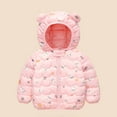 thumbnail image 5 of Hicidod Toddler Puffer Jacket Cute Bear Ears Hooded Long Sleeve Down Coats Lightweight Printed Thicken Puffy Outerwear, 5 of 6