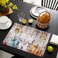 thumbnail image 4 of Orange Blue Pumpkin Fall Placemats Set of 6, Thanksgiving Maple Leaf Vintage Washable Wipeable Table Mats for Dining Tables, Indoor Outdoor Kitchen Place Mats for Holiday Party Table Decor, 4 of 9