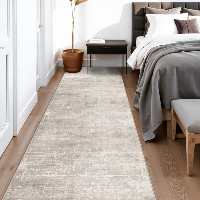 Alfombra Runner HY HAO YUN LAI, lavable para pasillo, 80 x 420 cm, color beige