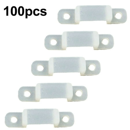 

Fule 50/100Pcs Soft Silicone LED Strip Light Fixing Clip Holder Max 8mm Width