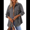 thumbnail image 1 of Camisas de Punto Extragrandes para Mujer, Blusas de Trabajo de Larga con Botones, Blusas de Moda de Otoño. Gris XL, 1 of 3