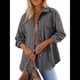 thumbnail image 1 of Camisas de Punto Extragrandes para Mujer, Blusas de Trabajo de Larga con Botones, Blusas de Moda de Otoño. Gris XL, 1 of 3