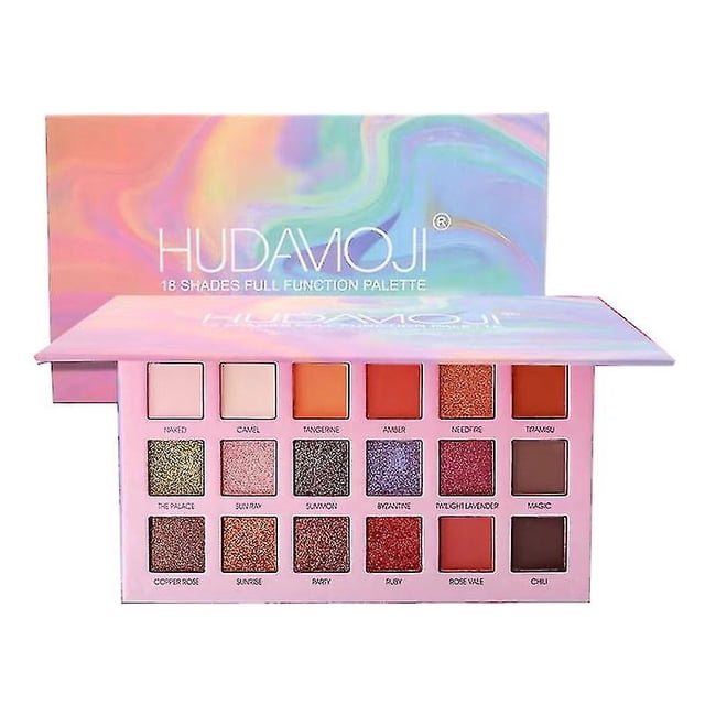 Paleta de sombras de ojos HUOGUO, purpurina nacarada mate, 18 colores