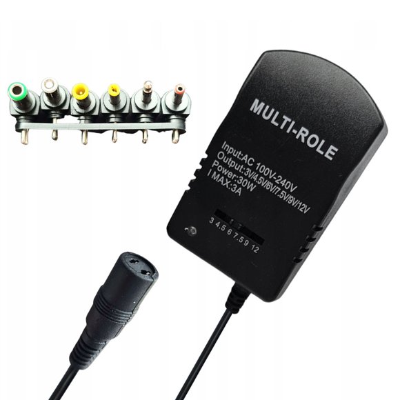 Cargador Eliminador Variable 3V a 12V 3A 30W 6 Entradas