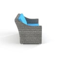 thumbnail image 5 of Pemberly Row Contemporary Cast Iron Outdoor Wicker Sofa in Teal, 5 of 5
