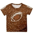 thumbnail image 4 of LIIPEE Girls Boys T-Shirt Cartoon Baseball Graphic Printed Short Sleeve Round Neck Sequins Tshirt Tops Girl Comfortable Birthday Wedding Weekend Tee Shirts,Brown,12-13 Years, 4 of 4