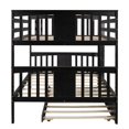 thumbnail image 7 of Full Size Bunk Bed with Twin Size Trundle, Wood Bunk Bed for Kids, Boys and Girls, No Spring Box Needed, Espresso, 7 of 7