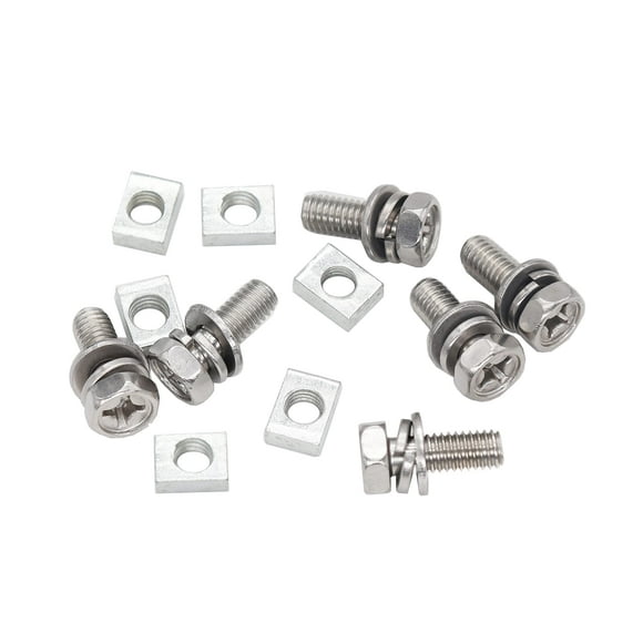 binifiMux 6-Pack Motorcycle Battery Terminal M6 x16mm Bolt Square Nut Kit Stainless Steel 304