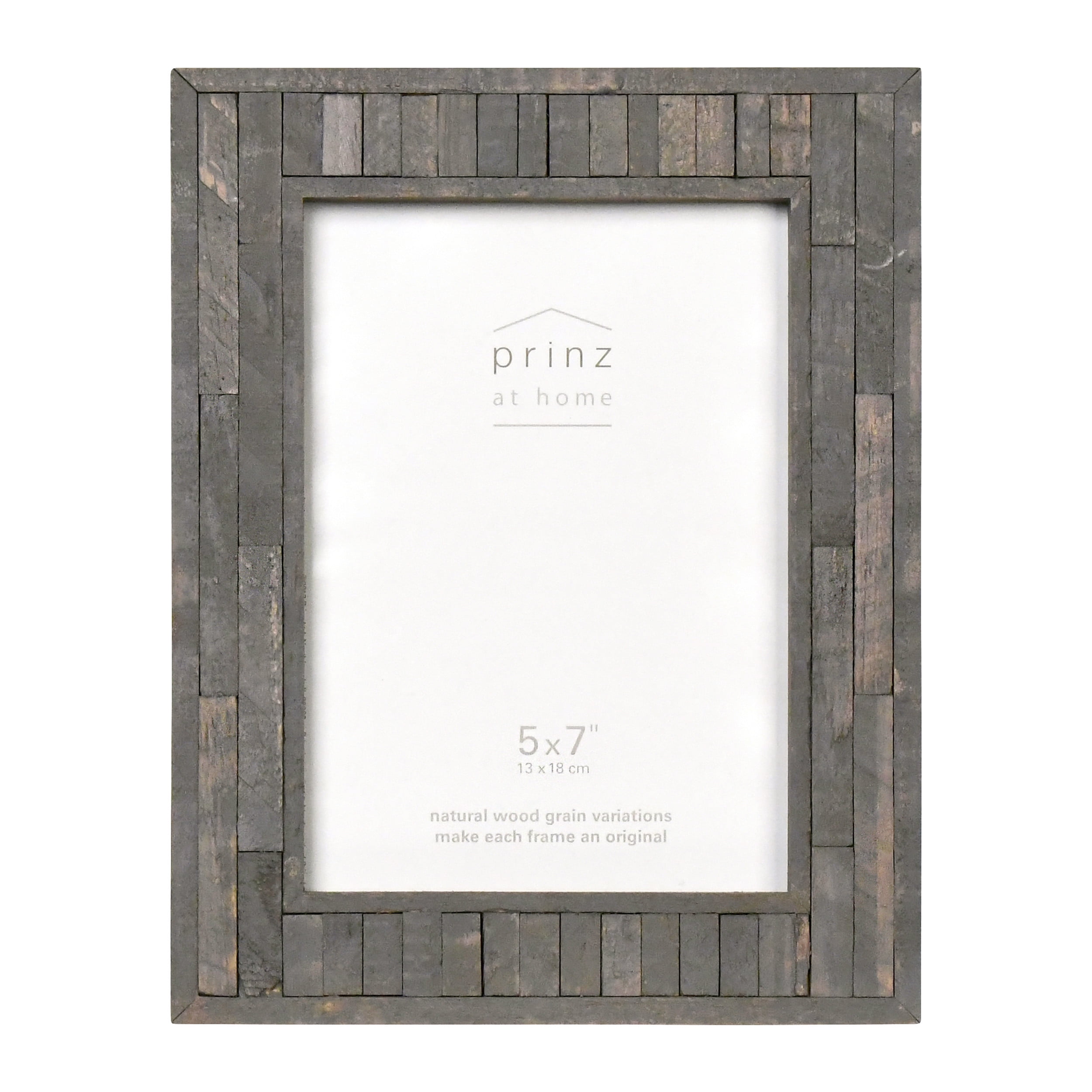 Prinz Pallet Grey 5x7 Textured Natural Rustic Wood Picture Frame