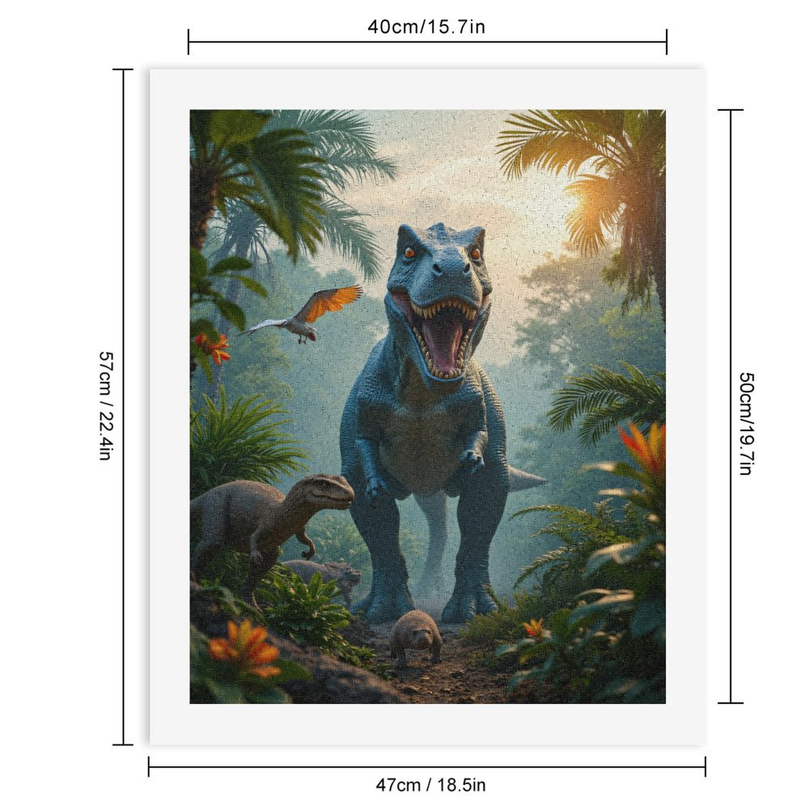 Paint By Numbers Kit for Adults Beginner - DIY Dinosaurs Jungle Adventure Scene Canvas Painting Kits for Adults, Frameless Paint By Number for Adults for Home Wall Decor 16x20 Inch