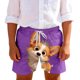 thumbnail image 2 of Pantalones cortos de playa para niños y niñas, de color liso, con estampado bonito, transpirables y con bolsillos, para verano, 2 of 9
