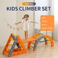 thumbnail image 2 of UNICOO® 5-in-1 Kids Climbing Set - Pikler Triangle, Arch Climber, Double Sided Climbing Ramp, Hammock Rocker, Climbing Toys for Toddler and Kids, Indoor or Outdoor, Children's Gift (Blue & Orange), 2 of 7