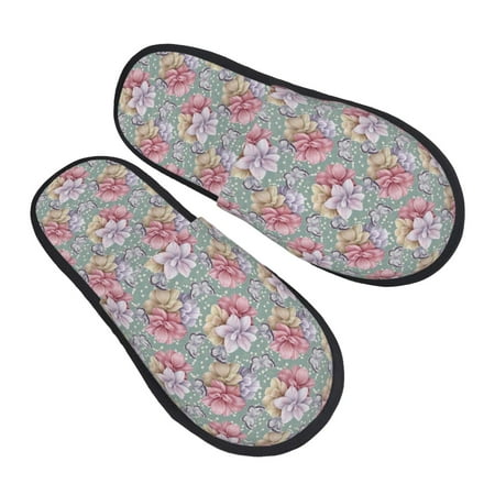 

JUNZAN Watercolor Butterflies Slippers for Women House Shoes Non Slip Indoor/Outdoor Pineapple And Cactus Designs-Large