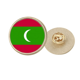 thumbnail image 1 of Asia Pais Maldivas bandera nacional Broche de oro metálico circular, 1 of 3