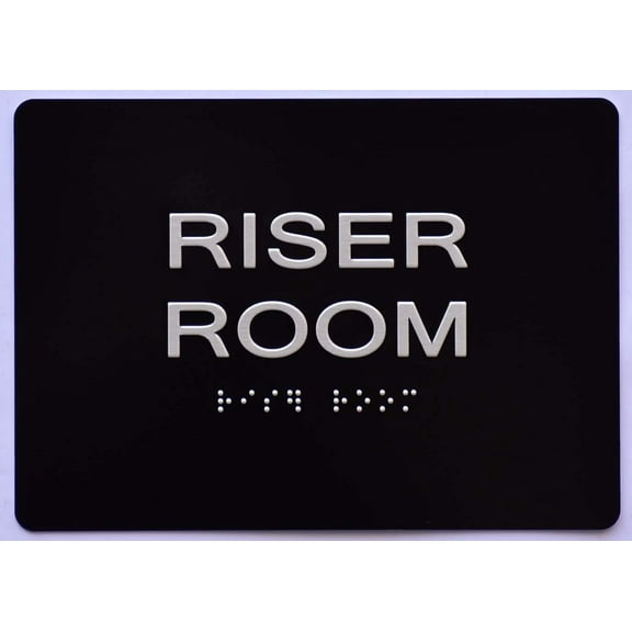 Riser Room Sign -Black(Aluminium, Black/Silver,Size 5x7) The Sensation line