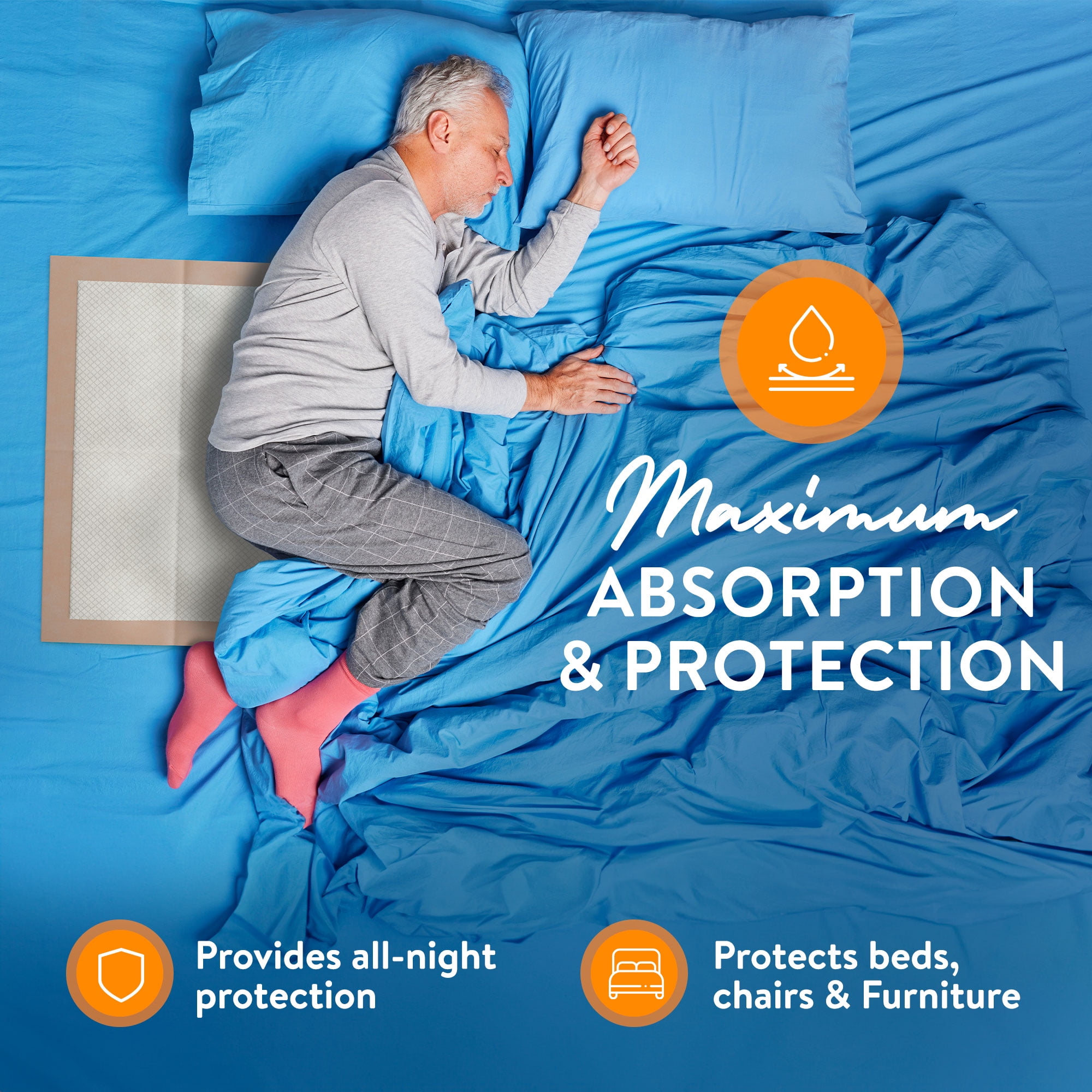 Inspire Extra Large Super Absorbent Disposable Bed Pads for Chronic Incontinence Ultra Thick and Absorbent Bed Pads Disposable Adult | Pee Pads for Adults (30" X 36" Pack Of 50)
