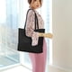 thumbnail image 4 of Bolso de mano de gran capacidad, bolso de hombro de cuero suave, negro, 4 of 6