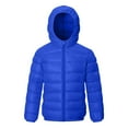thumbnail image 2 of Boys Winter Coat Girls Jacket Kids Boy Girl Winter Hooded Puffer Jackets Coats Light Weight Padded Outerwear Blue 10-11 Years, 2 of 4