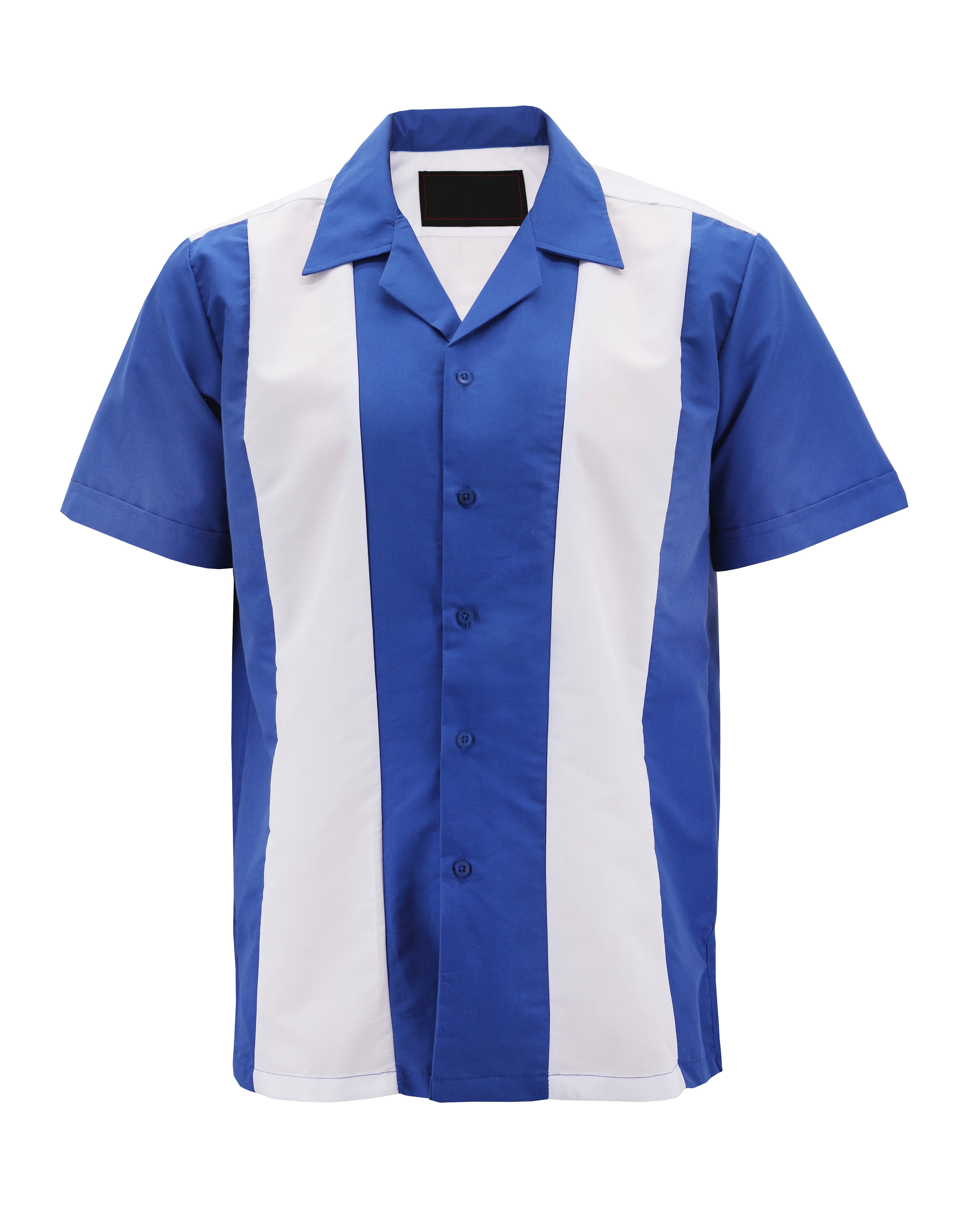 VKWEAR Liquid West Men's Classic Retro Bowling Shirt ( 3 White