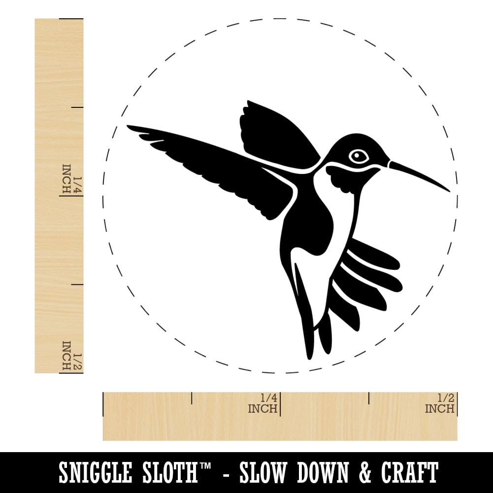 Fluttering Hummingbird Self-Inking Rubber Stamp Ink Stamper - Dry Pad (No Ink) - Mini 1/2 Inch
