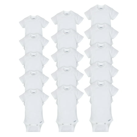 UPC: 0047213853740 | Gerber Baby Boy or Girl Gender Neutral White Onesies Short Sleeve Onesies Bodysuits Grow-With-Me Bundle  15-Pack