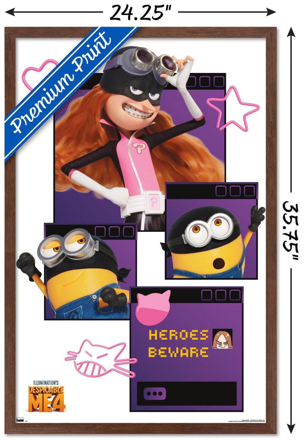 Illumination Despicable Me 4 - Heroes Beware Wall Poster, 22.375" x 34"