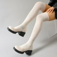 thumbnail image 6 of Wowcloth Women's Winter Over-The-Knee Boots – Stretch Knit Elastic Tall Boots with Chunky Heel, Round Toe & Slip-On Design for Casual Fashion, 6 of 8