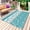 Gray Teal, variant on Turquoise Floral Outdoor Rug 5x8 Ft - Reversible Patio Rug Outdoor Camping Rugs, Botanical Blossom Motif Boho Grey Stripes Indoor Outdoor Area Rugs, Non-Slip Outdoor Carpet Runner for Deck/Porch