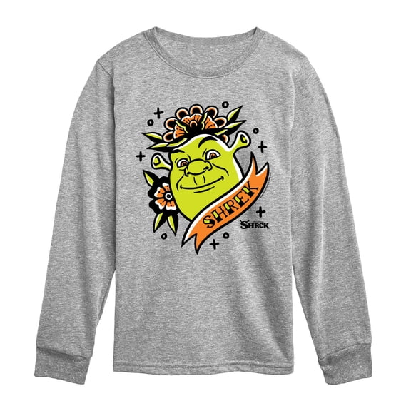 Shrek - Tattoo Portrait Boys' Long Sleeve Graphic T-Shirt