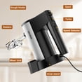 thumbnail image 5 of ISKAROO 5 Speed Hand Mixer with Stainless Steel Beaters, Dough Hooks, Cookie Mixer, 5 Speed with Turbo Boost, Food Beater for Kitchen Baking Cakes, Eggs, Cream, Black, 5 of 7