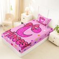 thumbnail image 5 of spefrowx Pink Glitter Letter C Print Twin Sheets for Girls, Princess Bow Crown Bedding, 3-Piece, 1 Flat Sheet, 1 Fitted Sheet and 1 Pillowcase, 5 of 6