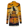 thumbnail image 6 of Kilaqueen Halloween Cardigan for Women Casual Spooky Pumpkin Pattern Sweater Tops Stretchy Long Sleeve Oversized Cardigan Fall Outwear Over Coats, 6 of 6