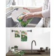 thumbnail image 5 of St Patricks Day Kitchen Dish Towels for Drying Dishes Set of 2, Green Shamrock Spring Rainbows Gnomes Waffle Weave Microfiber Hand Tea Bathroom Towels Quick Dry & Absorbent Towel 12x12, 5 of 7