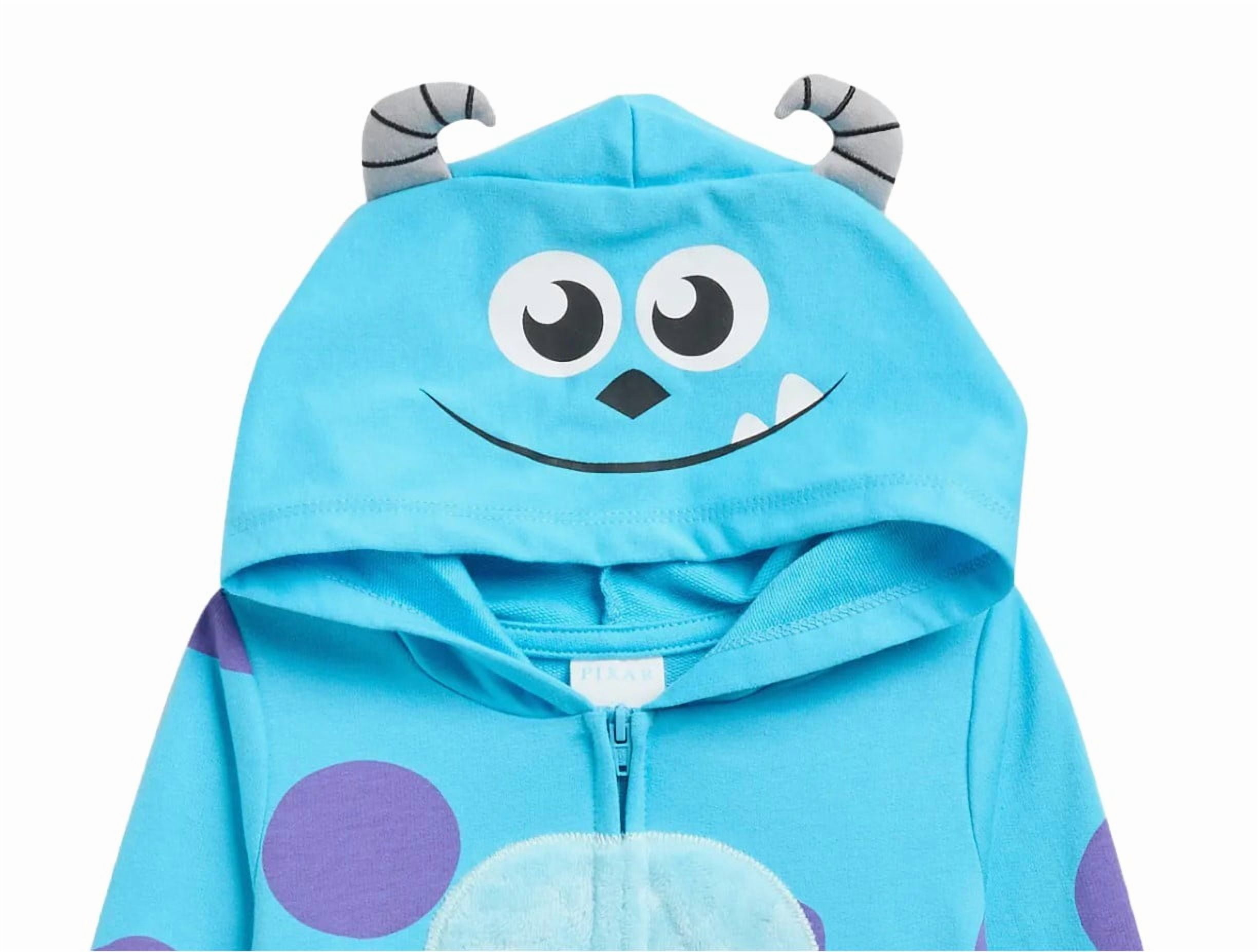 Monsters Inc. Sulley Toddler Kids One-Piece Costume Pajama, Hooded Romper, Size 3T