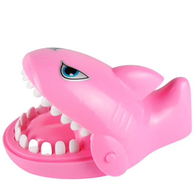 MasteelfCA Finger Biting Shark Creative Joke Trick Tooth Extraction Game Interactive Toys for Children and Parents (Pink)