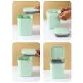 thumbnail image 3 of Inteprter Cubo de basura de basura, Color sólido, cuadrado, esquina redonda, interruptor de botón, contenedor de basura de repuesto con tapa Suministros de limpieza para el hogar Rosa, 3 of 6
