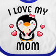 thumbnail image 4 of Inktastic I Love My Mom with Cute Penguin and Hearts Girls Baby Bib, 4 of 4